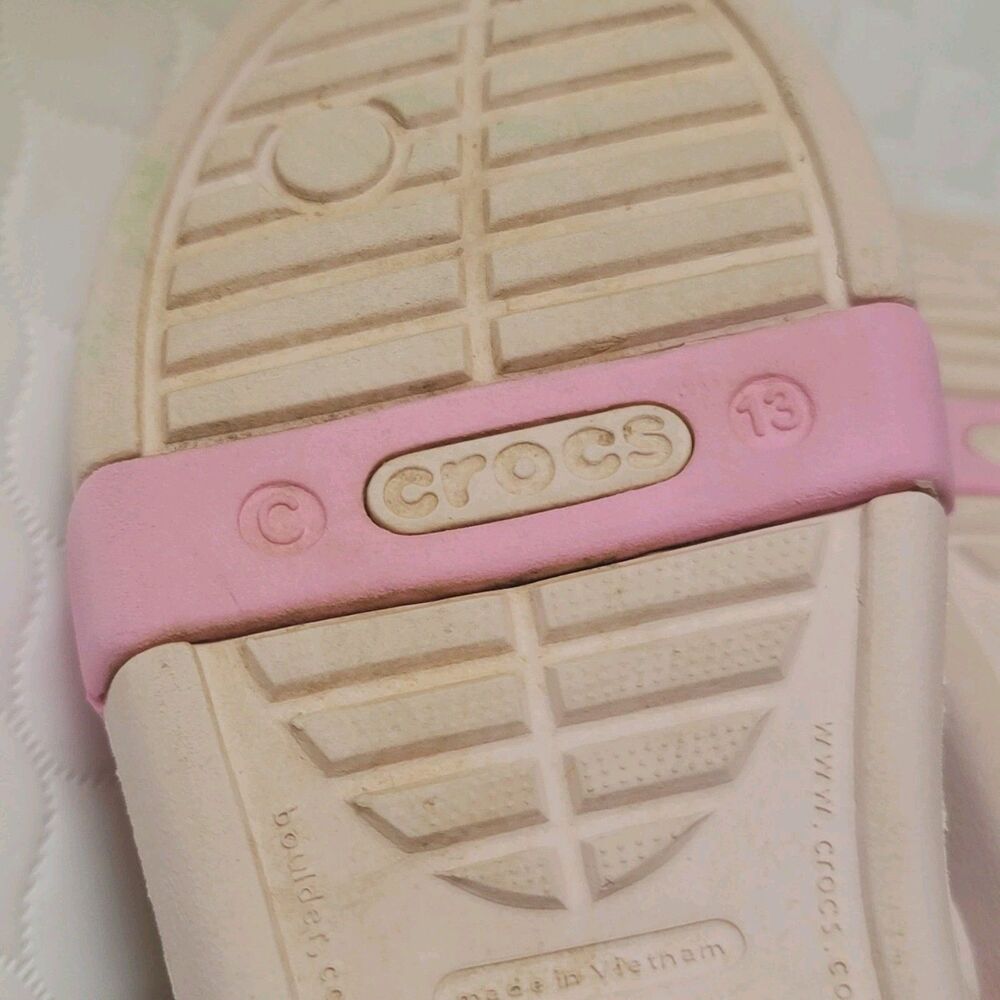 Crocs Keeley Charm Sandals Girl Size C13 Water Pink Bow Shoes Sandals - Picture 10 of 11